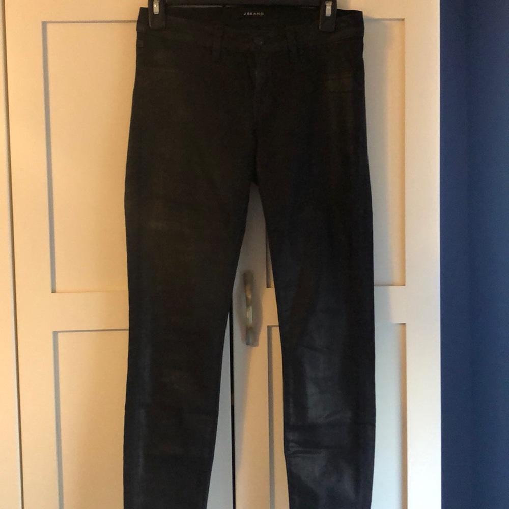 J Brand Black Coated skinny jeans 27